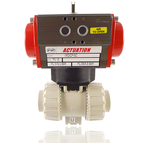 PP 2/2-Wege-Kugelhahn, pneumatische Ausf&uuml;hrung