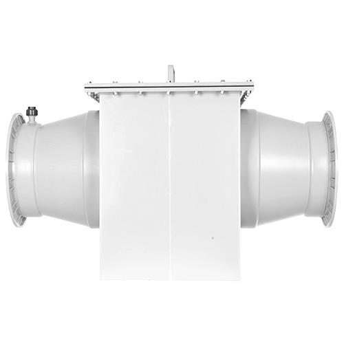 Tropfenabscheider aus PVDF - Einschub oben ziehbar, Baureihe TA 125-2-, mit Spr&uuml;heinheit