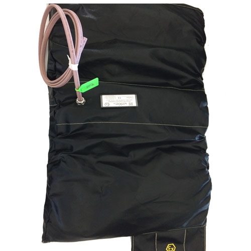 Heizmanschette als Frostschutzbeheizung f&uuml;r S&auml;uredunstabscheider 